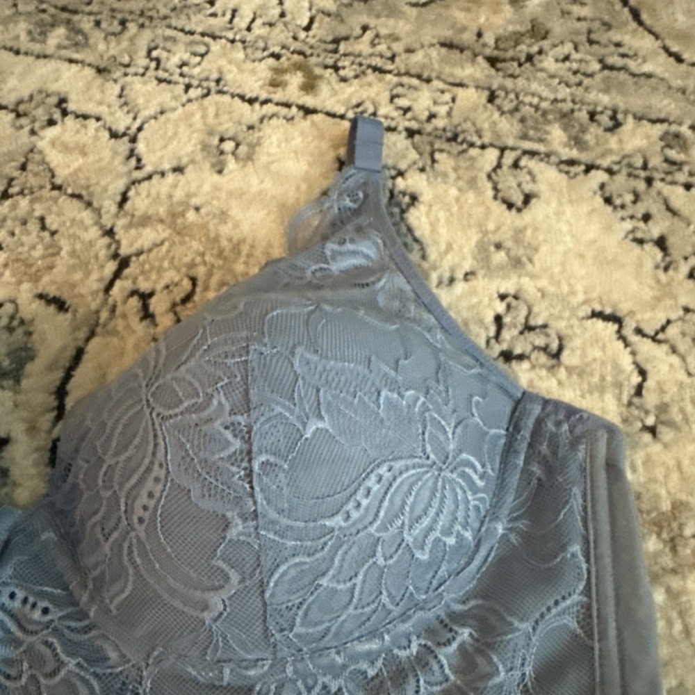 Maidenform Light Blue Floral Lace Underwire Longline Bralette DM1188 38C - Picture 5 of 8